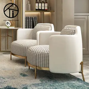 Итальянский нордический односпальный диван-стул в стиле тысячи птиц, светлый роскошный стул для гостиной, спальни, гусиные лапки, белый и золотой стул для отдыха