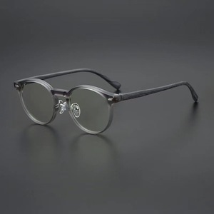 Lunettes de vue légères de style 2026, vintage, anti-lumière bleue, montures rondes de créateur, lunettes <span class=keywords><strong>en</strong></span> <span class=keywords><strong>bois</strong></span> grainé - Product Image 3