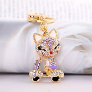 Cute Rhinestone Fox Keychain Car <b>Key</b> <b>Ring</b> Lovely Crystal Animal <b>Key</b> Chain Women Bag <b>Accessories</b> Pendant Charm - Product Image 3