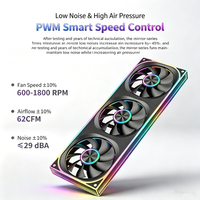 Ventilateur de refroidissement PWM QiuzAim 240mm/360mm tout-en-un avec contrôle indépendant asynchrone ARGB 5V 3 broches pour boîtier PC et radiateur