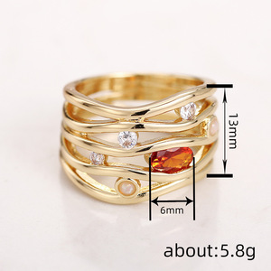 Anello a Strati Stile Rubino per Donne, Gioiello Elegante e di Lusso per le Dita - Product Image 3