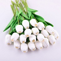Fleur artificielle en PU Tulipe, réaliste, toucher réel, mini bouquet, décoration de Noël, de remise de diplôme, de jardin familial, de mariage