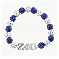 Bracelet à perles à thème de sororité avec logo ZPB Zeta Phi Beta, lettre grecque, accessoire de mode, best-seller en gros