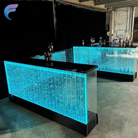 Barra de Bar Moderna en Forma de L de Acrílico con Luces LED Multifuncional para Sala de Estar, Hotel o Centro Comercial