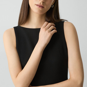 Vestido Tubo sin Mangas con Cuello Redondo para Mujer, Ajustado, Largo hasta la Rodilla, Color Sólido, Ropa Profesional de Oficina, Tejido Antiarrugas - Product Image 4