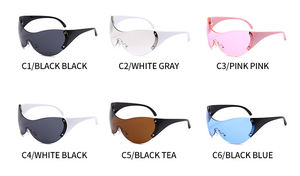 أحدث صيحات الموضة عدسة قطعة واحدة عالية الجودة إطار كبير نظارات شمسية شخصية بدون إطار نظارات أمان - Product Image 6