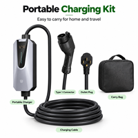 Chargeur portable pour véhicules électriques Type 1 J1772 3.84kW 7.6kW 9.6kW 11.5kW 16A 32A 40A 48A 240V WiFi Bluetooth IP65 Fournisseur OEM ODM