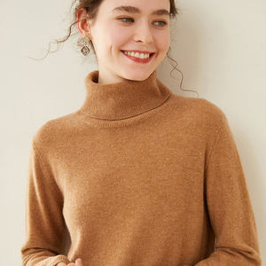 Logo personnalisé de luxe mongolie col roulé gros tricoté en gros cachemire <span class=keywords><strong>laine</strong></span> pull femmes robe - Product Image 2