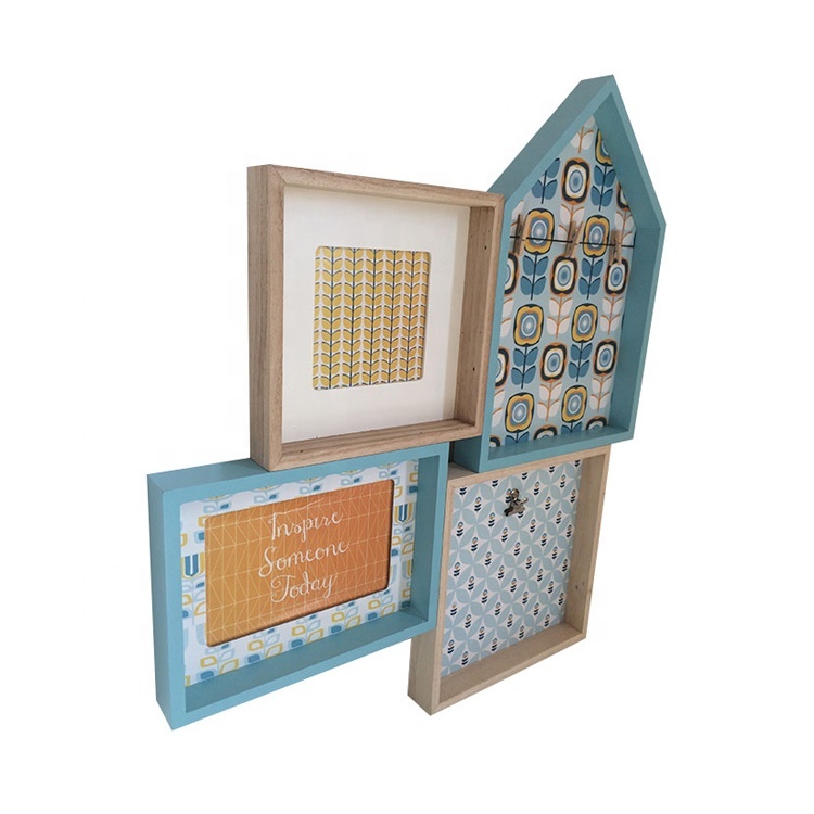 Multifunctional Beautiful Wooden Wall Decor With Photo Frame And Clip