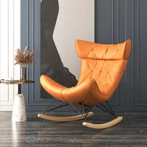 Hedendaagse Fauteuil Stoel Voor Woonkamer Nordic Stijl Met Ijzer Poedercoating Frame En Pu Leer