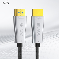 Câble optique actif 8K 60Hz 48 Gbps mâle-mâle avec coque en aluminium pour home cinéma, jeux, imprimante, caméra