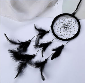 <span class=keywords><strong>Attrape</strong></span>-rêves décoré de perles de bois noir de 4.3 ', tenture murale <span class=keywords><strong>pour</strong></span> la maison, pédant décoratif de bureau, cintre de voiture - Product Image 4