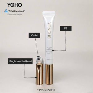 Tubo Cosmético de Plástico PCR Personalizable con Aplicador de Bola Rodante, Tubo de Masaje para Envases de Crema para Ojos - Product Image 3
