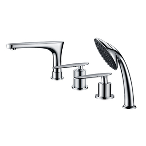 HIMARK moderne 5 trous salle de bain baignoire robinet monté sur le pont baignoire robinet chrome cuivre bain douche mélangeur - Product Image 4