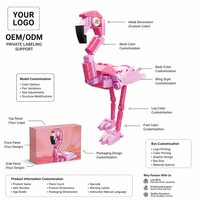 Ensemble de blocs de construction Flamingo lumineux personnalisés de 84 pièces, modèle animal 3D à construire soi-même avec briques STEM à dos lumineux, jouet OEM sous marque privée