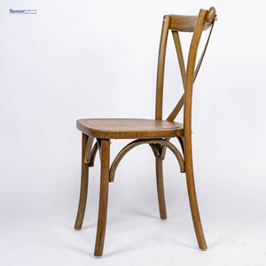 Silla <span class=keywords><strong>de</strong></span> Madera Maciza Resistente con Respaldo Cruzado, Soporta 250 kg, Apilable, para Interiores/Exteriores, para Hostelería Comercial, <span class=keywords><strong>Alquiler</strong></span> <span class=keywords><strong>de</strong></span> Servicios <span class=keywords><strong>de</strong></span> Catering - Product Image 4