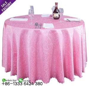 Fournitures de mariage chinoises personnalisables, nappes rondes rouges pour la décoration de mariage - Product Image 5