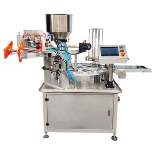 Fully automatic rotary type sauce/jam/jelly/yogurt/water cup filling and sealing machine