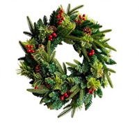 Guirlande de verdure artificielle en PVC semi-artisanale San Chuan 40 cm, style moderne et minimaliste, pour Noël, à suspendre à la porte ou à la fenêtre, cadeau d'entreprise