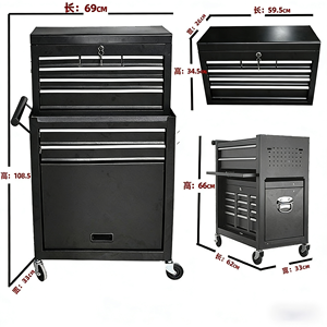 Chariot à outils avec serrure à combinaison, armoire de rangement multifonctionnelle, étagère de rangement mobile à tirer et pousser, chariot à outils pour pièces détachées - Product Image 3