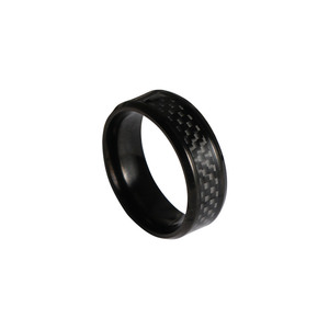 Anillo de Acero Inoxidable para Hombre, Diseño Geométrico, Estilo Fibra de Carbono Oscura SA1219, Uso Diario - Product Image 3