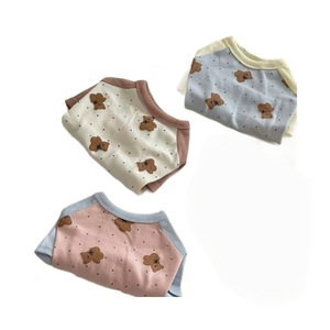 Gilet pour chien rose et bleu à pois imprimé ours, respirant, pour toutes les saisons, vêtements pour petits chiens - Product Image 5
