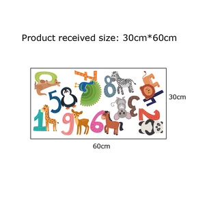 Autocollants muraux en pvc, numéro d'animaux, dessin animé éducatif <span class=keywords><strong>pour</strong></span> enfants, décoration <span class=keywords><strong>pour</strong></span> enfants, <span class=keywords><strong>maternelle</strong></span>, crèche, meilleure vente, pièces - Product Image 6