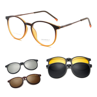 Lunettes de soleil magnétiques BE WELL 6085 en métal Ultem, polarisées UV400, verres TAC, clip à clapet, colorées, classiques, tendance, unisexes