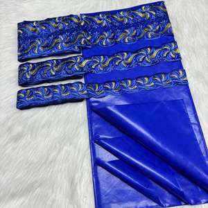 <span class=keywords><strong>Bazin</strong></span> Riche de Haute Qualité avec Bordure en Dentelle Éclatante, <span class=keywords><strong>Bazin</strong></span> Brodé 100 % Coton, Broderie <span class=keywords><strong>Bazin</strong></span> Riche - Product Image 4