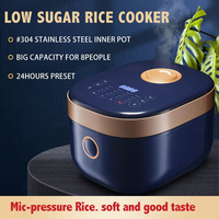 Cuisinière à riz intelligente multifonctionnelle 4L avec tasse à mesurer, revêtement antiadhésif, programmation de la minuterie, contrôle numérique IH pour 4-5 7-8 personnes