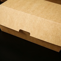 Boîte à burger personnalisée en kraft couché pour le commerce extérieur, estampage de qualité alimentaire, emballage commercial jetable pour viande de bœuf et cuisses de poulet