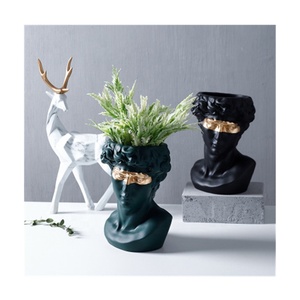 Planteur <span class=keywords><strong>de</strong></span> visage en céramique, Style Ins, Vase en forme <span class=keywords><strong>de</strong></span> tête naturelle, pour décor <span class=keywords><strong>de</strong></span> chambre à coucher - Product Image 1