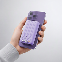 Batterie externe portable 10000mAh 15W à charge rapide avec 3 câbles intégrés, charge magnétique sans fil, mini batterie externe avec affichage numérique