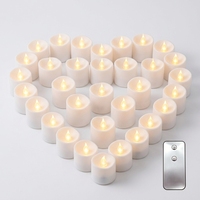 LED-Säulenkerzen mit Fernbedienung, Batteriebetrieben, Kunststoff mit Simuliertem Wachsfinish, 24-teilig, für Halloween, Weihnachten, Neujahr, Ostern, Zuhause