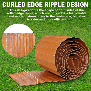 ม้วนขอบสวนโลหะเคลือบสนิมพร้อมฟันตะปูสำหรับจัดสวน - Product Image 2
