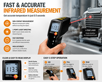 Thermomètre infrarouge Testo 830-T1, pistolet de mesure de température laser sans contact -30~400 ° Thermomètre IR industriel
