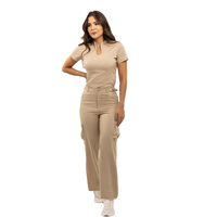 Ensemble uniforme infirmier YUHONG pour femmes, professionnelles de la santé et esthéticiennes, composé d'un haut respirant à manches courtes et d'un pantalon droit.
