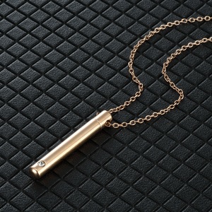 Zircon silbato <span class=keywords><strong>de</strong></span> acero inoxidable joyería <span class=keywords><strong>de</strong></span> moda Anti No Mindful fumar respiración ansiedad Breathlace Collar para fumar - Product Image 5