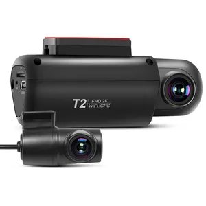 2K Dual Lens dvr car camera with Wifi and GPS APP control car black box no screen