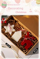 Boîte cadeau de 3 bougies en cire de paraffine faites à la main LANJO, arbre de Noël nordique, décoration mignonne, souvenir, cadeau de Noël