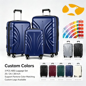 Ensemble <span class=keywords><strong>de</strong></span> bagages rigides ABS <span class=keywords><strong>3</strong></span> pièces 20/24/28 pouces, <span class=keywords><strong>valises</strong></span> à roulettes, bagages <span class=keywords><strong>de</strong></span> voyage, OEM ODM personnalisés, usine certifiée BSCI ISO - Product Image 2