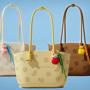 EVA Zippered <strong>Tote</strong> <strong>Bag</strong> for Women Fashion Shoulder <strong>Bag</strong> Polyester Lining Beach Shopping <strong>Bag</strong> Daily Use Lady Style Handbag - Product Image 1