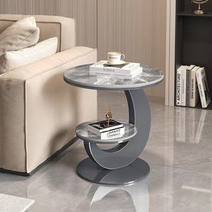Factory Luxury Marble Tabletop Storage Coffee Bedside <strong>Table</strong> Modern Living Room Furniture Metal <strong>Sofa</strong> <strong>Side</strong> <strong>Table</strong> - Product Image 4