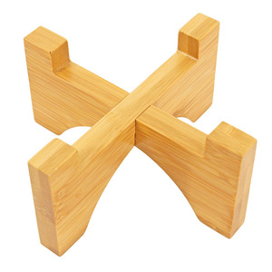 Factory wholesale bamboo cross-shaped casserole dish <b>rack</b>, pot bottom support, foldable bowl and <b>plate</b> insulated bamboo drain - Product Image 3
