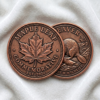 Pièce commémorative en métal OEM en gros, personnalisée, avec finition cuivre antique et relief 3D, motif nature et faune, pour l'approvisionnement en souvenirs