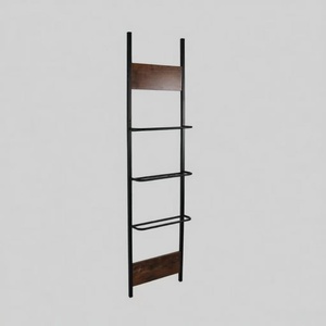 Moderno Toallero Industrial <span class=keywords><strong>de</strong></span> 3 Niveles con Forma <span class=keywords><strong>de</strong></span> Escalera, Estantes <span class=keywords><strong>de</strong></span> Almacenamiento Multifuncionales <span class=keywords><strong>de</strong></span> Metal y <span class=keywords><strong>Madera</strong></span> Duraderos <span class=keywords><strong>para</strong></span> Baño y Dormitorio - Product Image 1