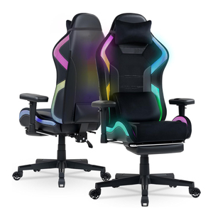 <span class=keywords><strong>Chaise</strong></span> de jeu ergonomique avec repose-pieds Massage Support lombaire <span class=keywords><strong>Dowinx</strong></span> Nouvelle version <span class=keywords><strong>Chaise</strong></span> de jeu avec lumières LED RVB - Product Image 1