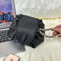 Sac cosmétique de voyage étanche de grande capacité avec cordon de serrage rangement de maquillage portable rangement de maquillage magique avec logo personnalisé