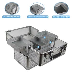 Estuche de tren de aluminio <span class=keywords><strong>transparente</strong></span> de estilo Vintage profesional Estuche de tocador de panel de acrílico <span class=keywords><strong>transparente</strong></span> grande para <span class=keywords><strong>maquillaje</strong></span> Hecho ABS duradero - Product Image 3