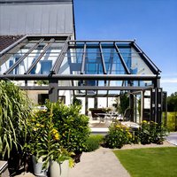 Véranda Moderne de Luxe OEM en Verre Double Trempé Low-E, Écologique et Alimentée par Énergie Solaire pour Hôtels, Jardins Extérieurs et Patios